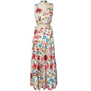 L’ATISTE The Sofia Floral Set Top + Maxi skirt Sz L